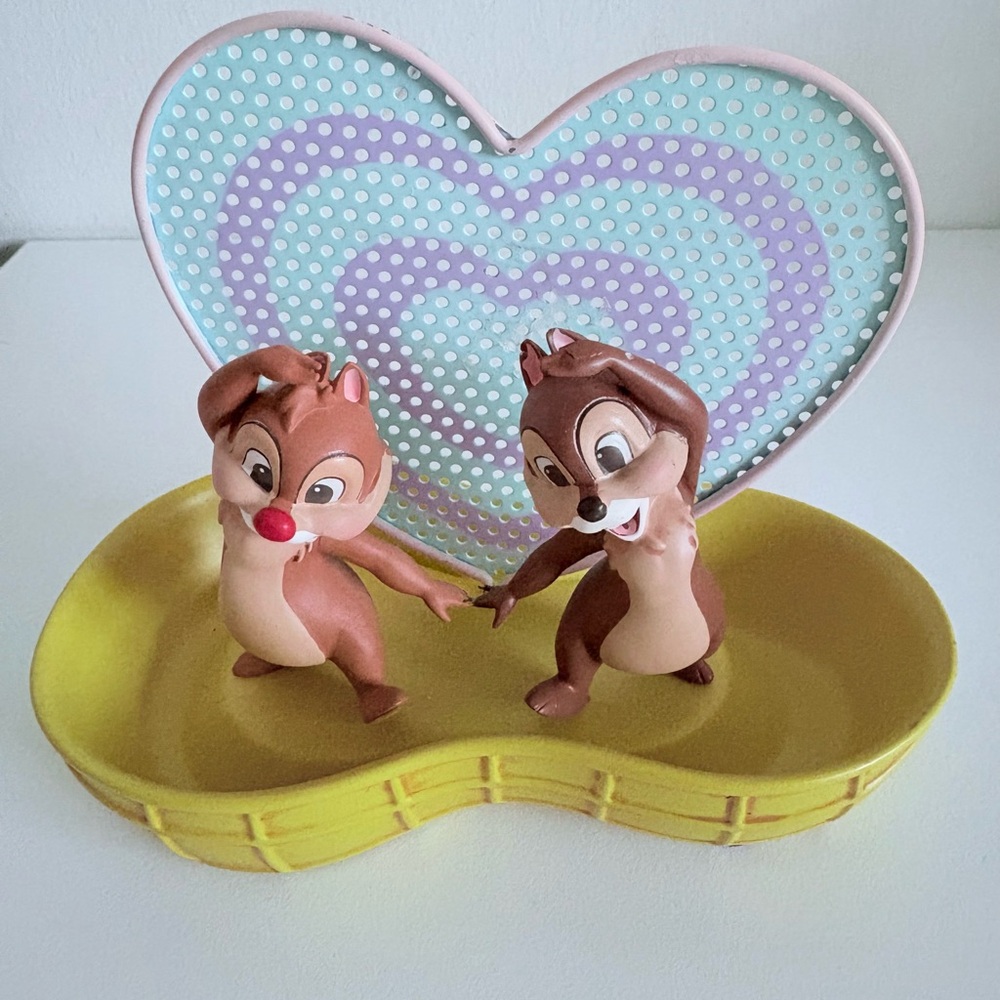 🌟DISNEY-  Chip N Dale Jewelry Trinket Dish With Earring Holder